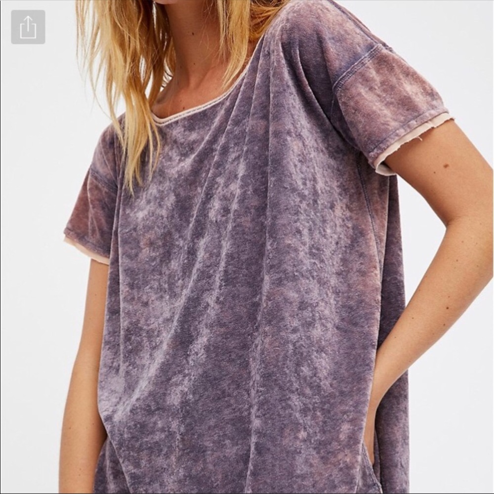 Free The People Velvety Flowey Tee Shirt