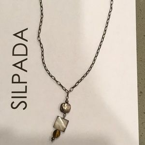 Silpada N1336 Grey Pearl & Tiger Eye Necklace