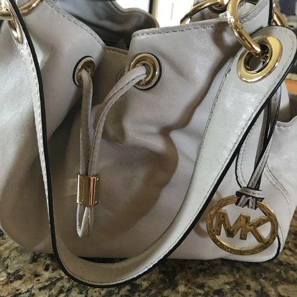 Cream Colored Michael Kors Purse - Picture 1 of 8