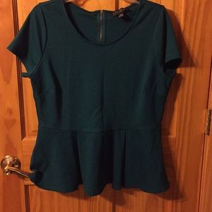 Teal Green Peplum Top