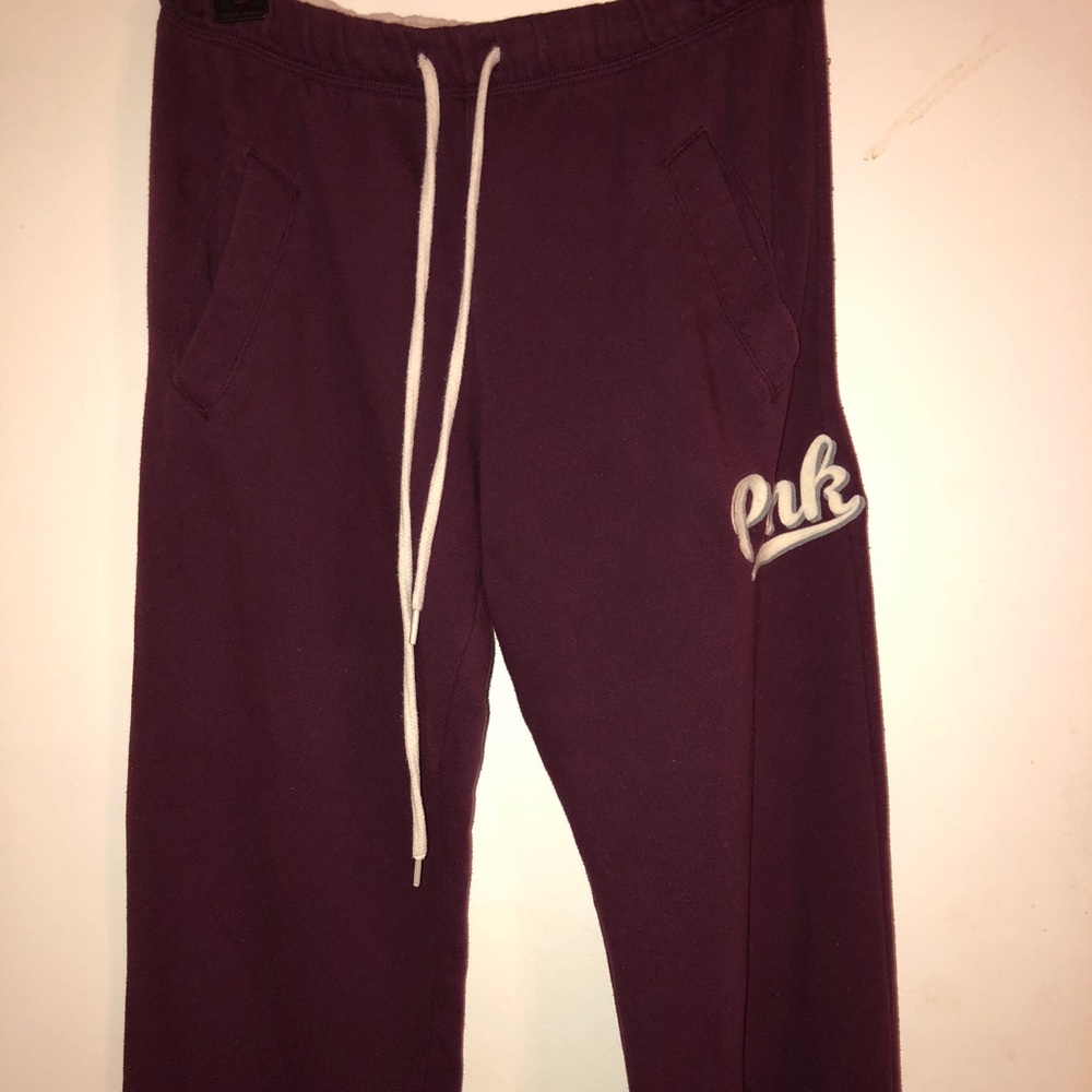PINK, maroon sweats in Small, regular length