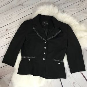 Sag Harbor sz 12 black blazer with polka dots