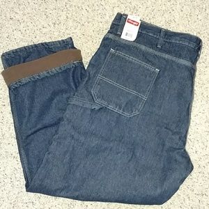 wrangler men's fleece lined carpenter jean