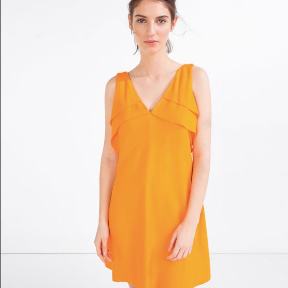 ZARA ORANGE DRESS - Picture 1 of 1