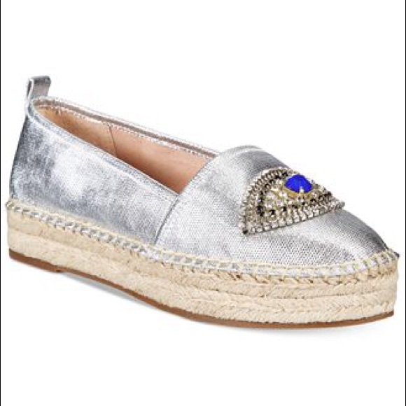 silver platform espadrilles