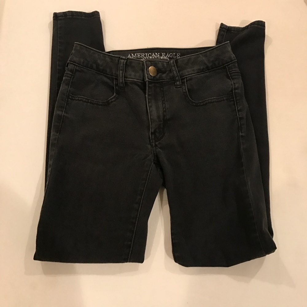 American Eagle faded black skinny jeans
