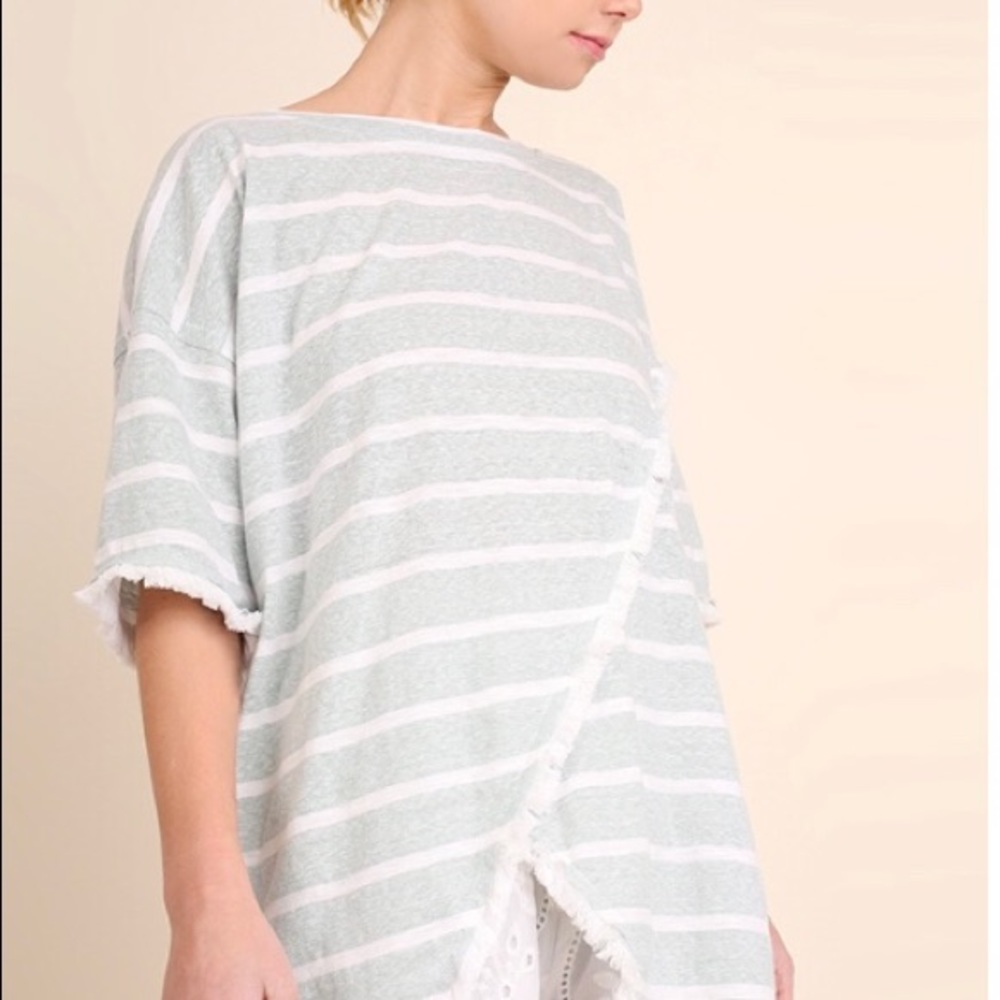 Blue cross over shirt