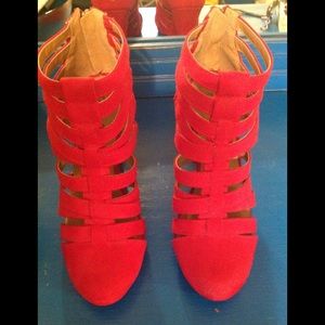 Qupid Red ankle boots
