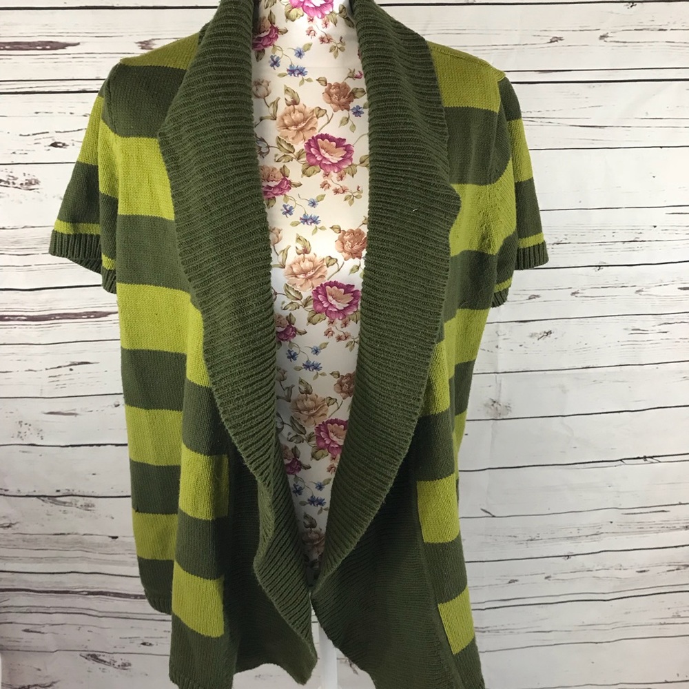 Izod green large open front cardigan