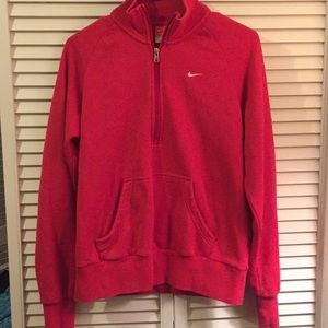 Nike red, quarter zip pullover