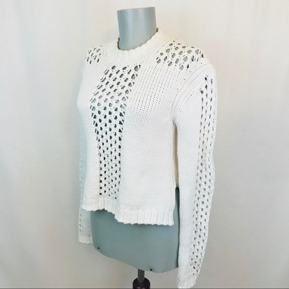 10 Crosby Derek Lam • Open Knit Cropped Sweater - Picture 4 of 8