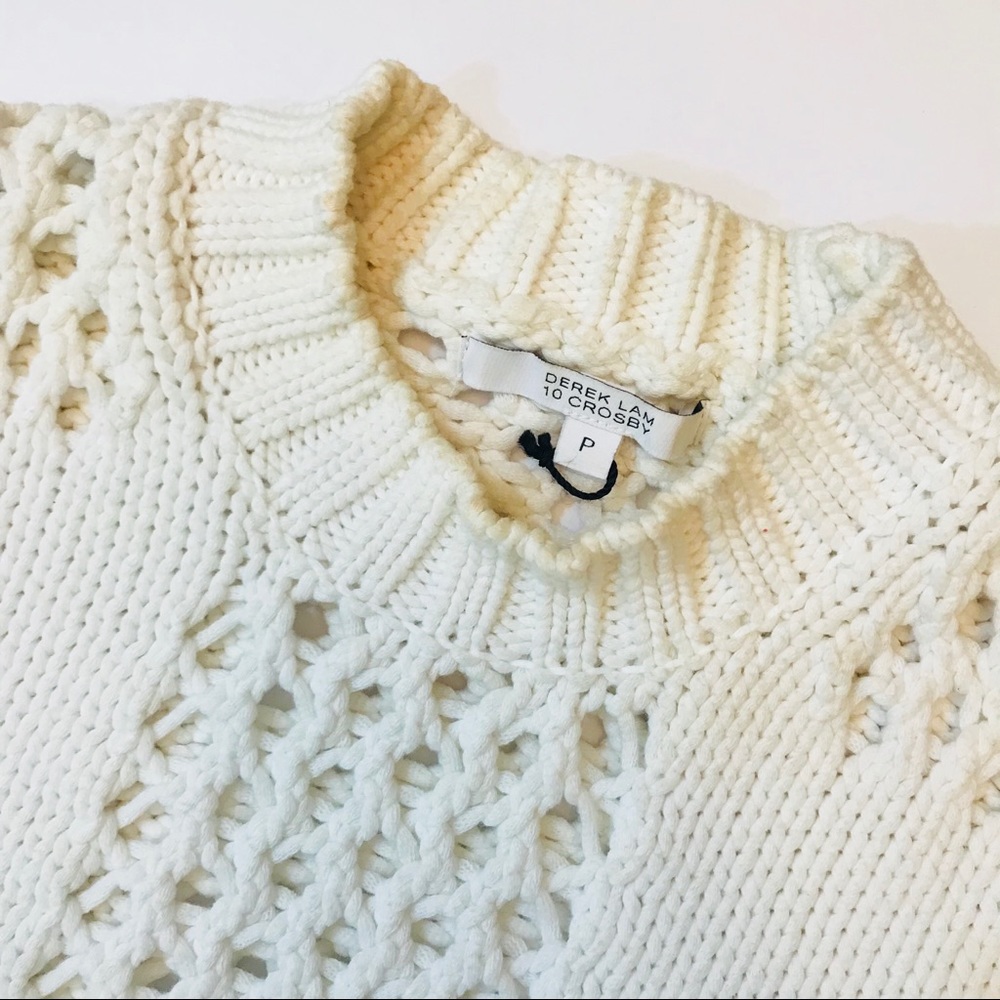 10 Crosby Derek Lam • Open Knit Cropped Sweater - Picture 6 of 8