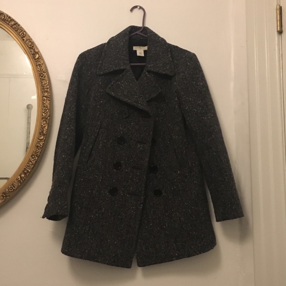 JCrew Grey Wool Peacoat