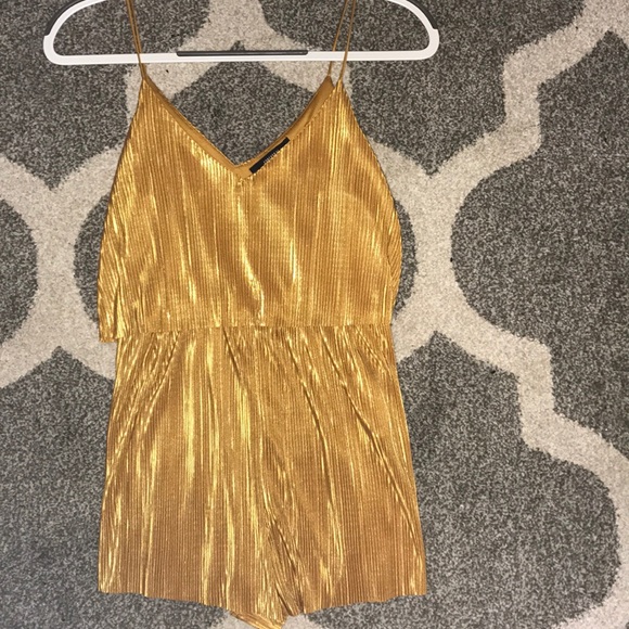 metallic gold romper