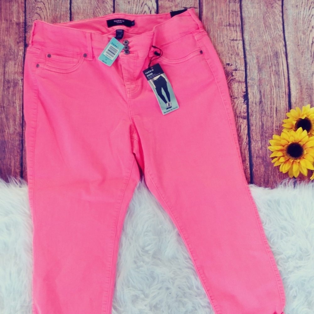 CCO NWT Torrid electric melon jeggings size 22 - Picture 7 of 8