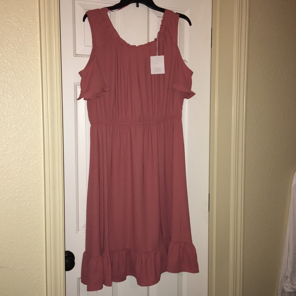 Lauren Conrad-Pleat Neck Dress