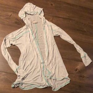 Open cardigan with hood