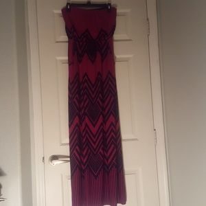 Three Pink Hearts Trixxi. Full Length Maxi Dress