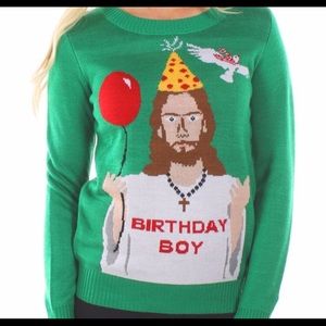 Tipsy Elves Christmas Sweater Happy Birthday Jesus