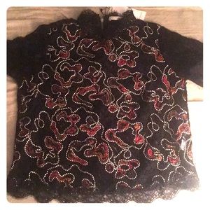 Zara embroidered lace top