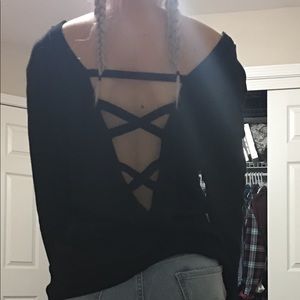 Open back sweater