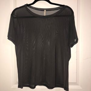 Grey mesh shirt/ cover up by LF Emma & Sam