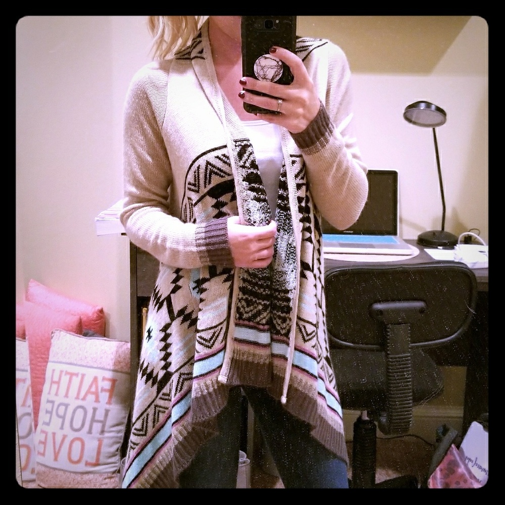 Tribal Print Blanket Cardigan