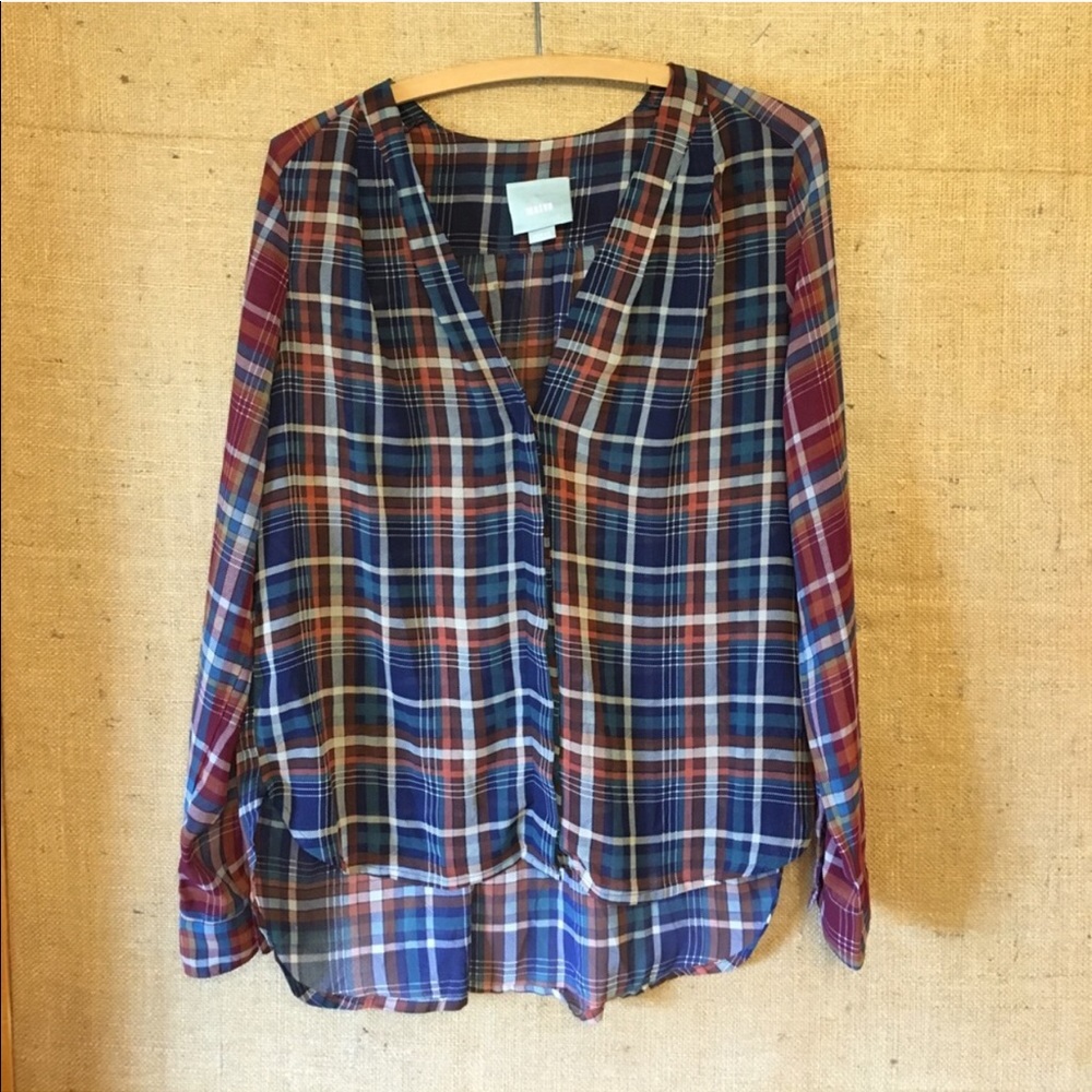 Anthropologie dual plaid top - Picture 1 of 3
