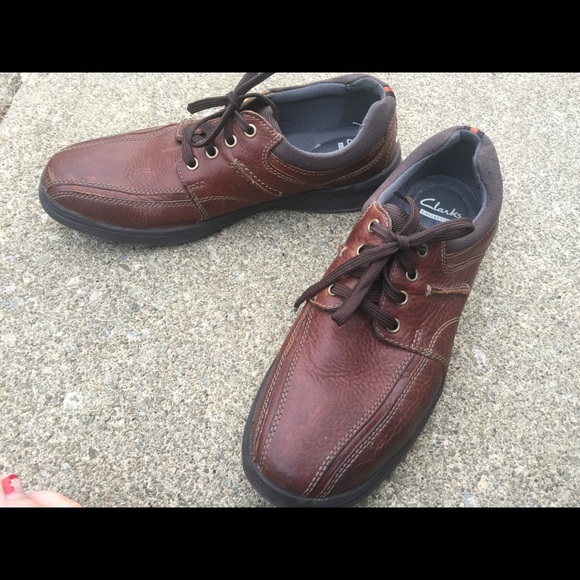 Men\'s Clarks Brown Leather Oxfords Size 9.5M EUC main image 4
