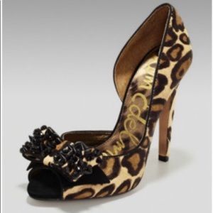 Sam Edelman Lorna Leopard-Print Spiked Bow Pump