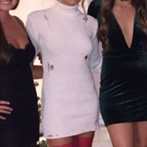 Distressed sweater dress