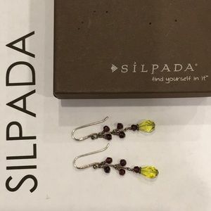 Silpada W1054 Garnet Quartz Bead Dangle Earrings