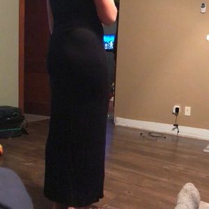 Fitted screen print maxi dress