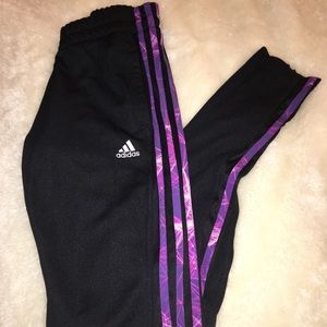 Purple adidas joggers