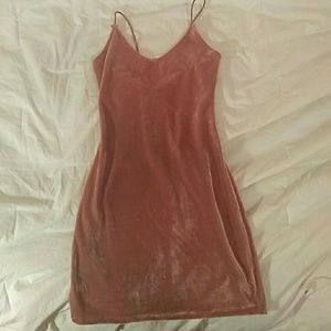Velvet Pink Strappy Mini-dress