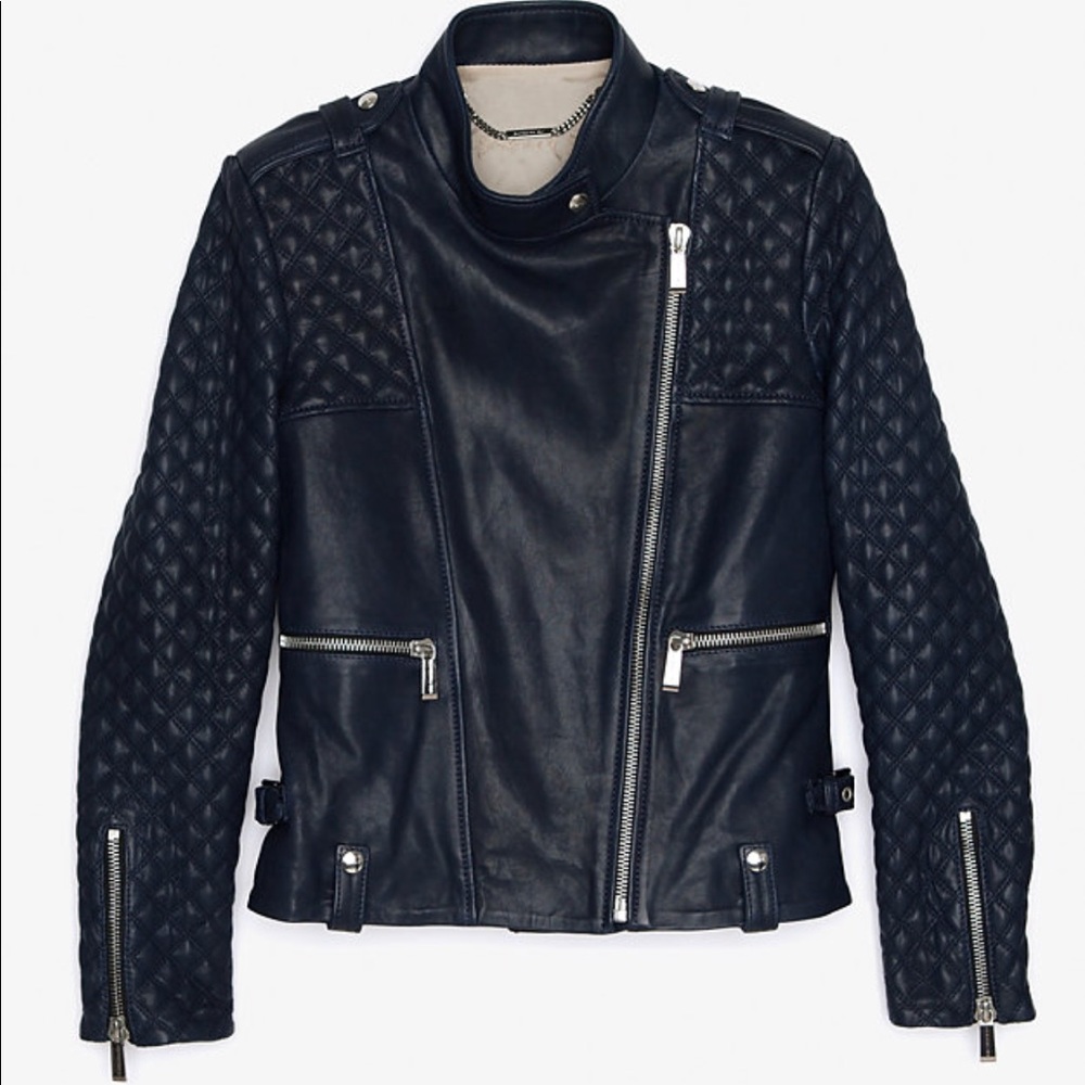 Barbara Bui Quilted Sleeve Leather Jacket