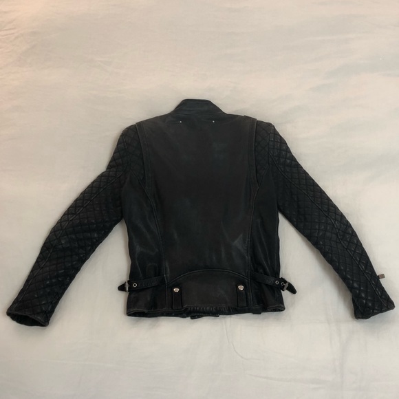 Barbara Bui Quilted Sleeve Leather Jacket - Picture 3 of 8