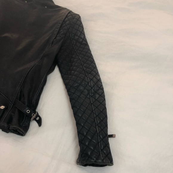 Barbara Bui Quilted Sleeve Leather Jacket - Picture 4 of 8