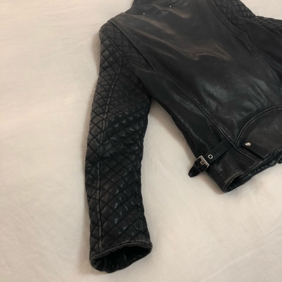 Barbara Bui Quilted Sleeve Leather Jacket - Picture 5 of 8
