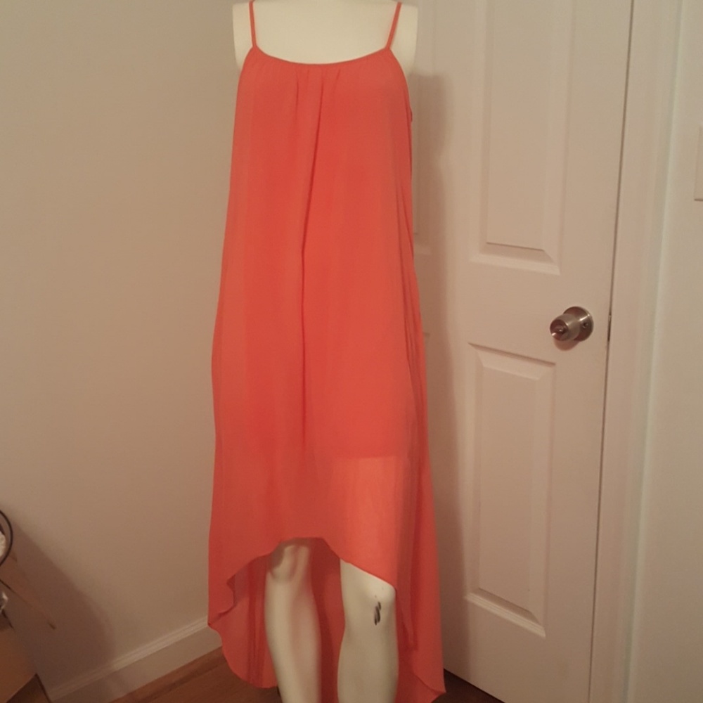 Spaghetti Strap High/Low Maxi Dress