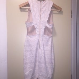 White lace cutout dress