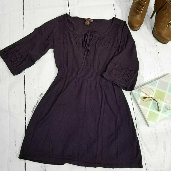 Hooked Up by IOT Dresses & Skirts - Wide sleeve purple knit tunic Hooked Up by IOT Dresses & Skirts - Wide sleeve purple knit tunic