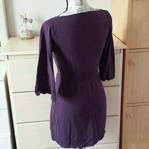 Hooked Up by IOT Dresses - Wide sleeve purple knit tunic Hooked Up by IOT Dresses - Wide sleeve purple knit tunic
