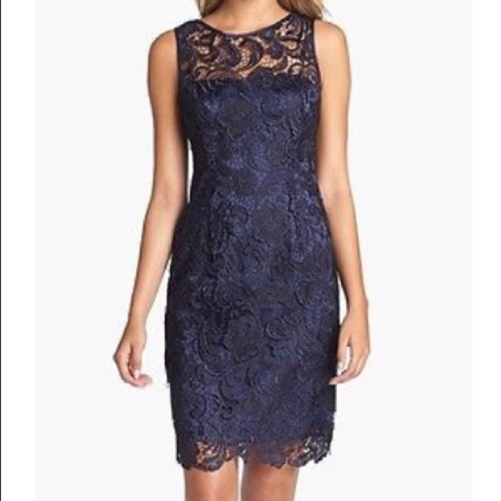 Adrianna Papell Lace Sheath Sleeveless Dress