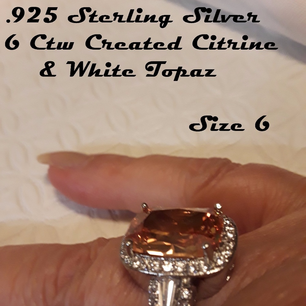 925 Sterling Silver Citrine & White Topaz