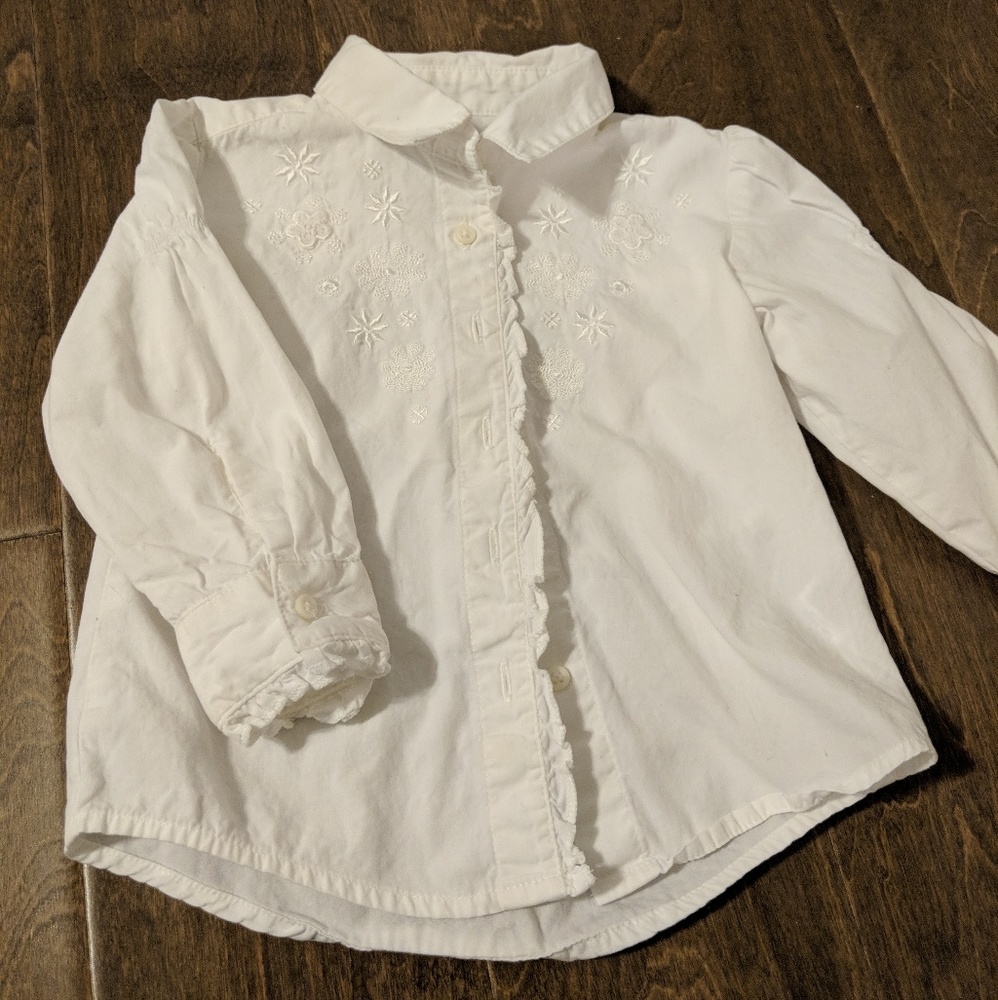 Toddler Girls Ruffled Embellished Blouse