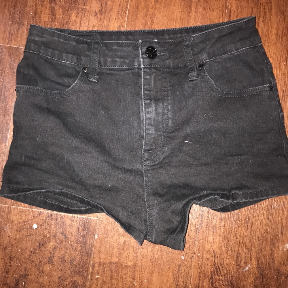 Black high waisted jean shorts