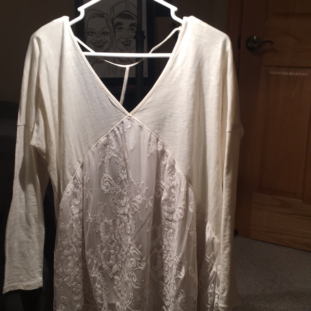 Cream lace long sleeve