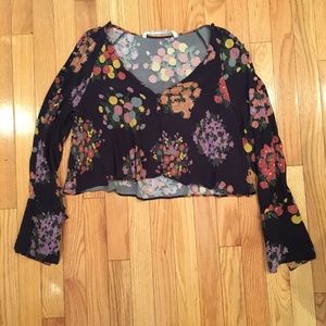 Flower print crop top