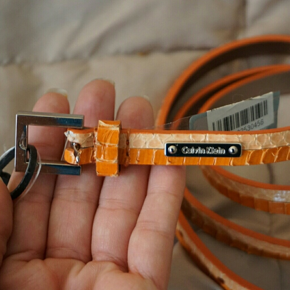 Calvin Klein Orange Pink Belt Large